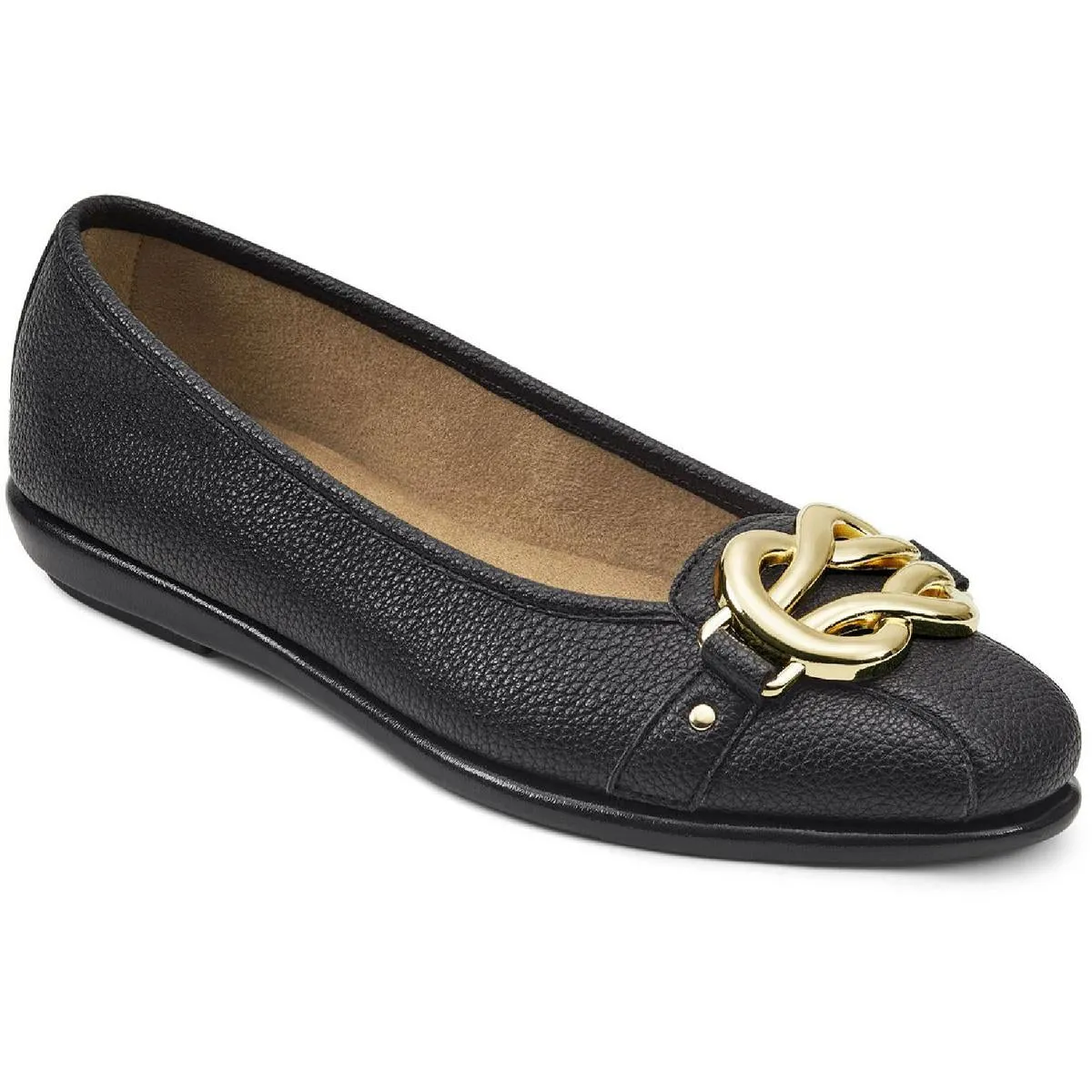 Aerosoles Womens Big Bet Faux Leather Slip On Flats