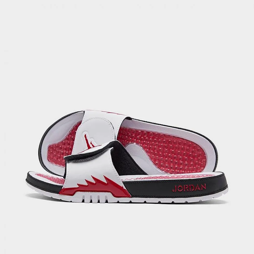Air Jordan Hydro 5 Retro Slides "Fire Red Reflective" (555501-101)