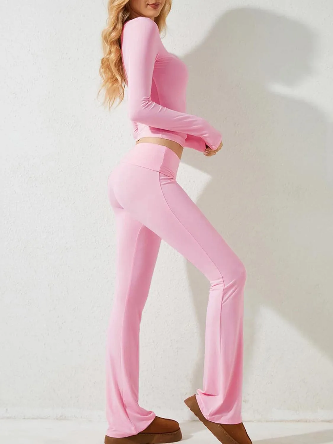 Athleisure Long Sleeve Top and Pants Set