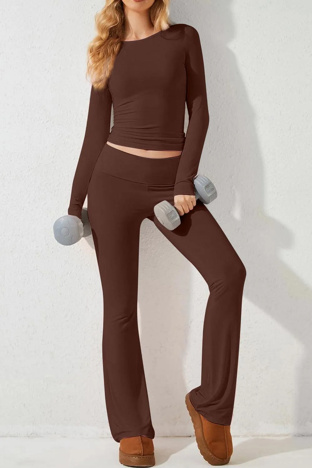 Athleisure Long Sleeve Top and Pants Set