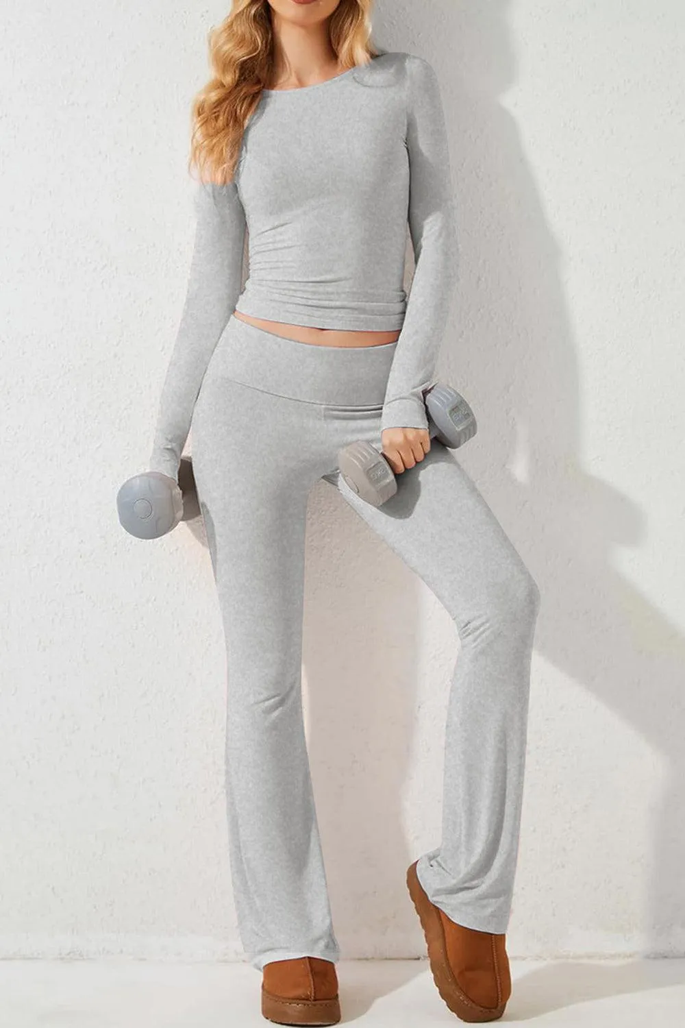 Athleisure Long Sleeve Top and Pants Set