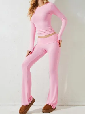 Athleisure Long Sleeve Top and Pants Set
