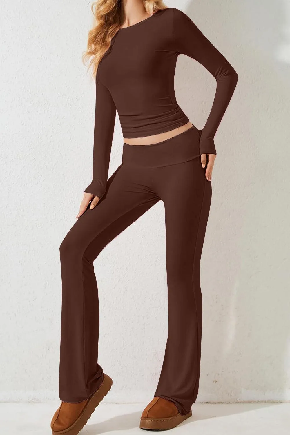 Athleisure Long Sleeve Top and Pants Set