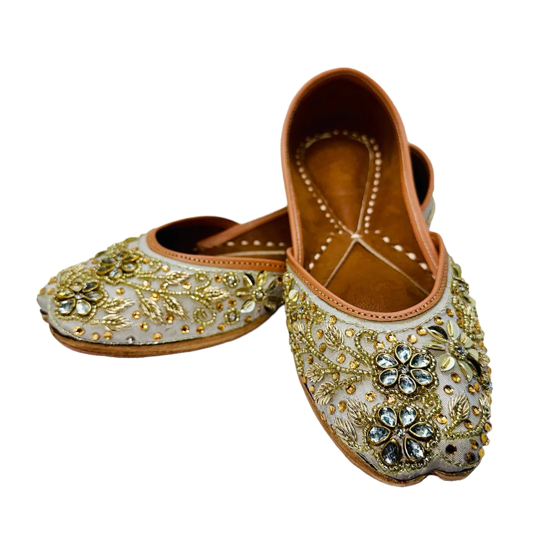 Baby Blues Gem Flower Flats - Juttis