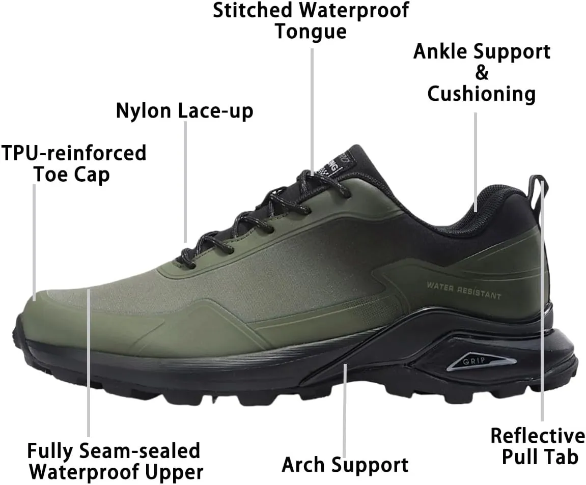Bitiger Men's Trail Running Waterproof: Lightweight Outdoor Sneakers for Backpacking Trips
