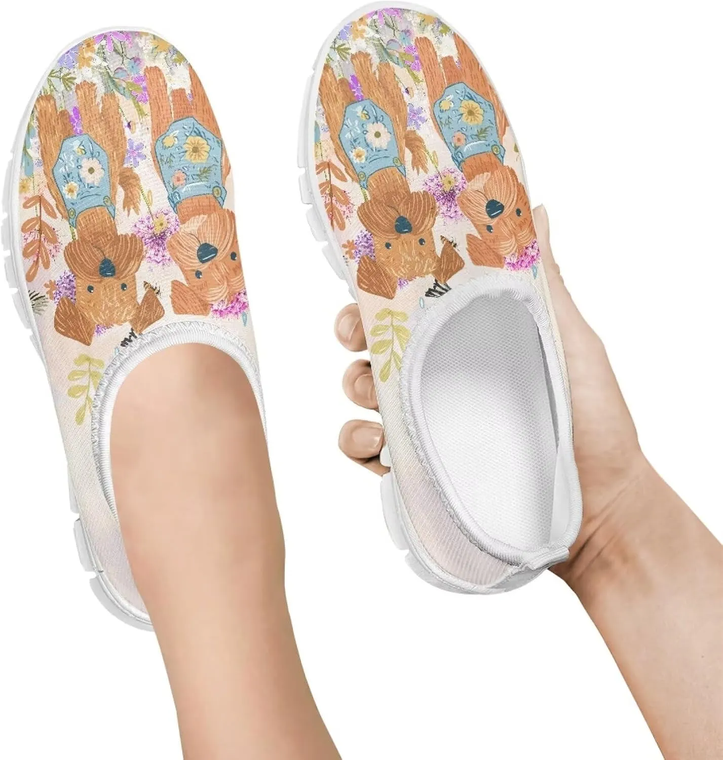 Boys Girls Slip Ons Flat Lightweight Sneakers Walking Casual Shoes Comfortable Art Painted Travel Outdoor Shoes for Big Kids US Size 11-15