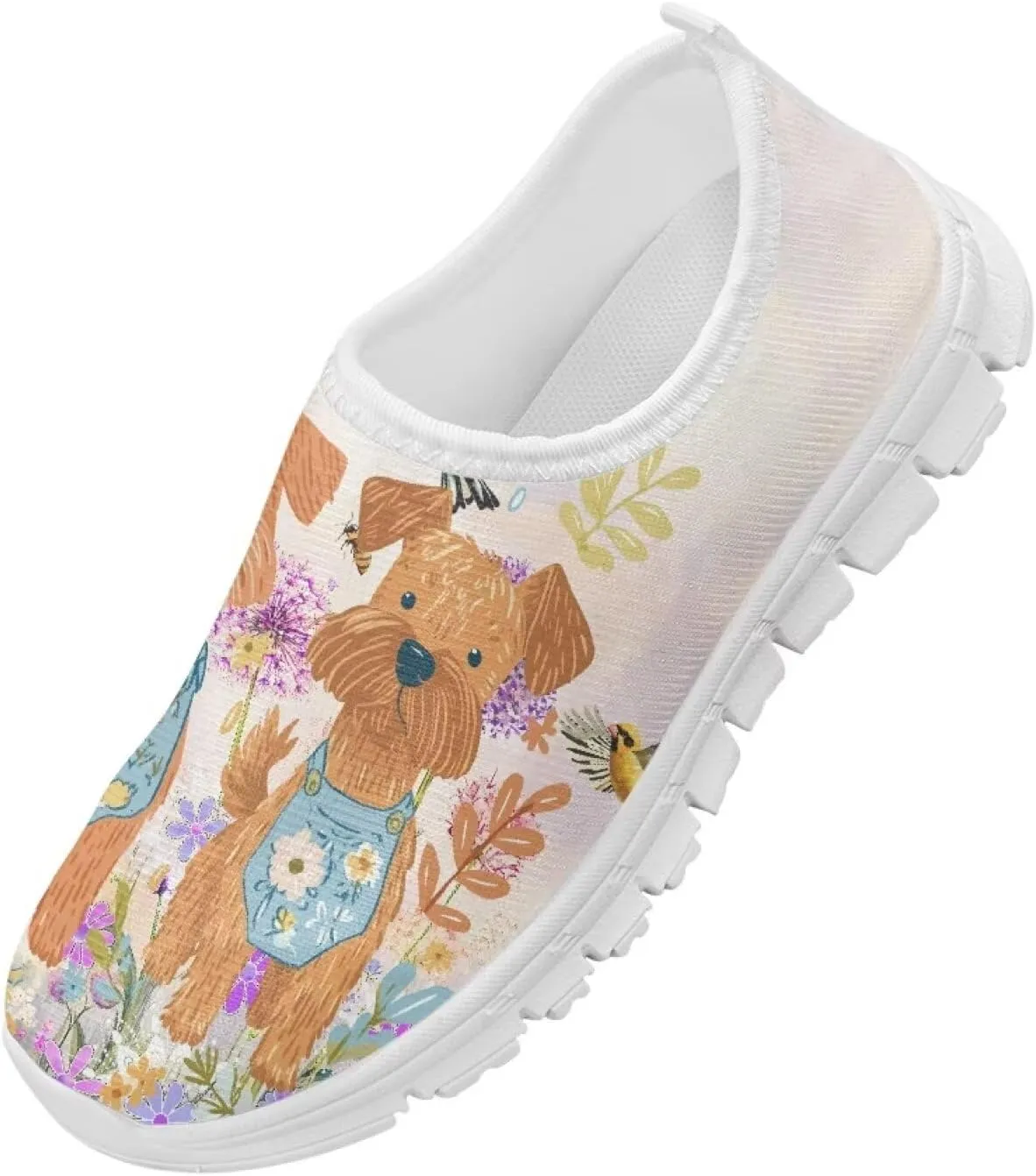 Boys Girls Slip Ons Flat Lightweight Sneakers Walking Casual Shoes Comfortable Art Painted Travel Outdoor Shoes for Big Kids US Size 11-15