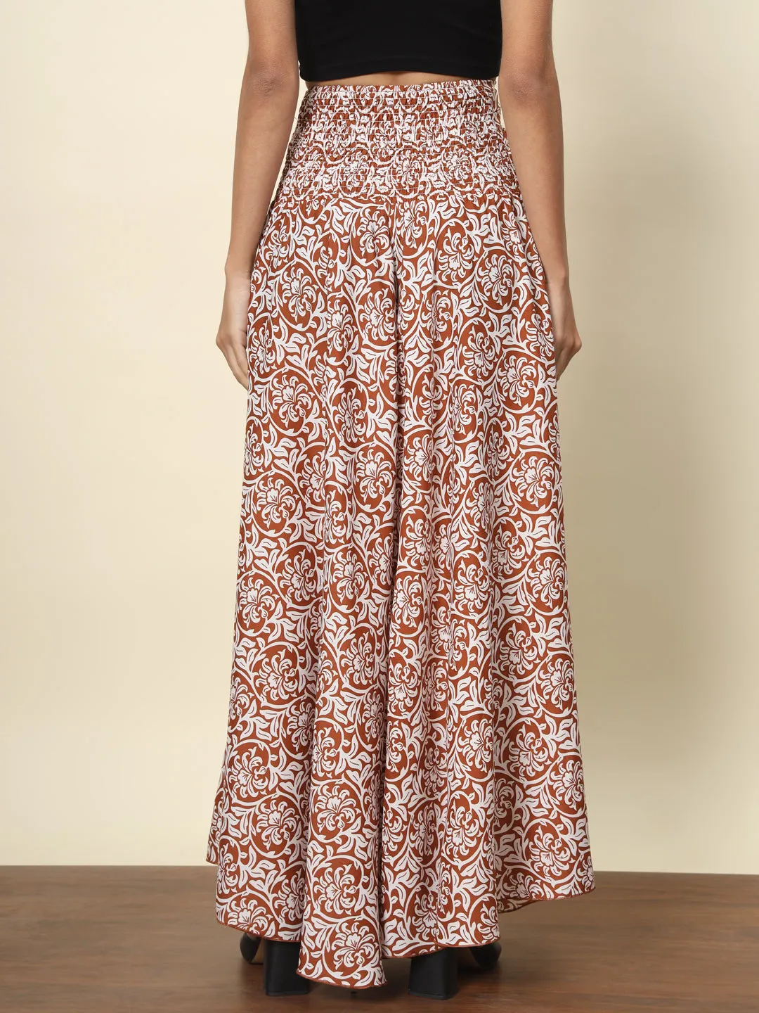 Brown Printed Palazzo