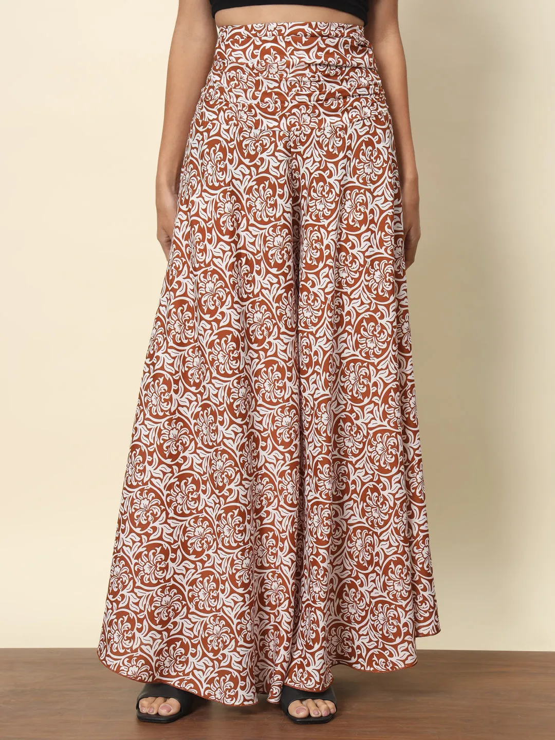 Brown Printed Palazzo