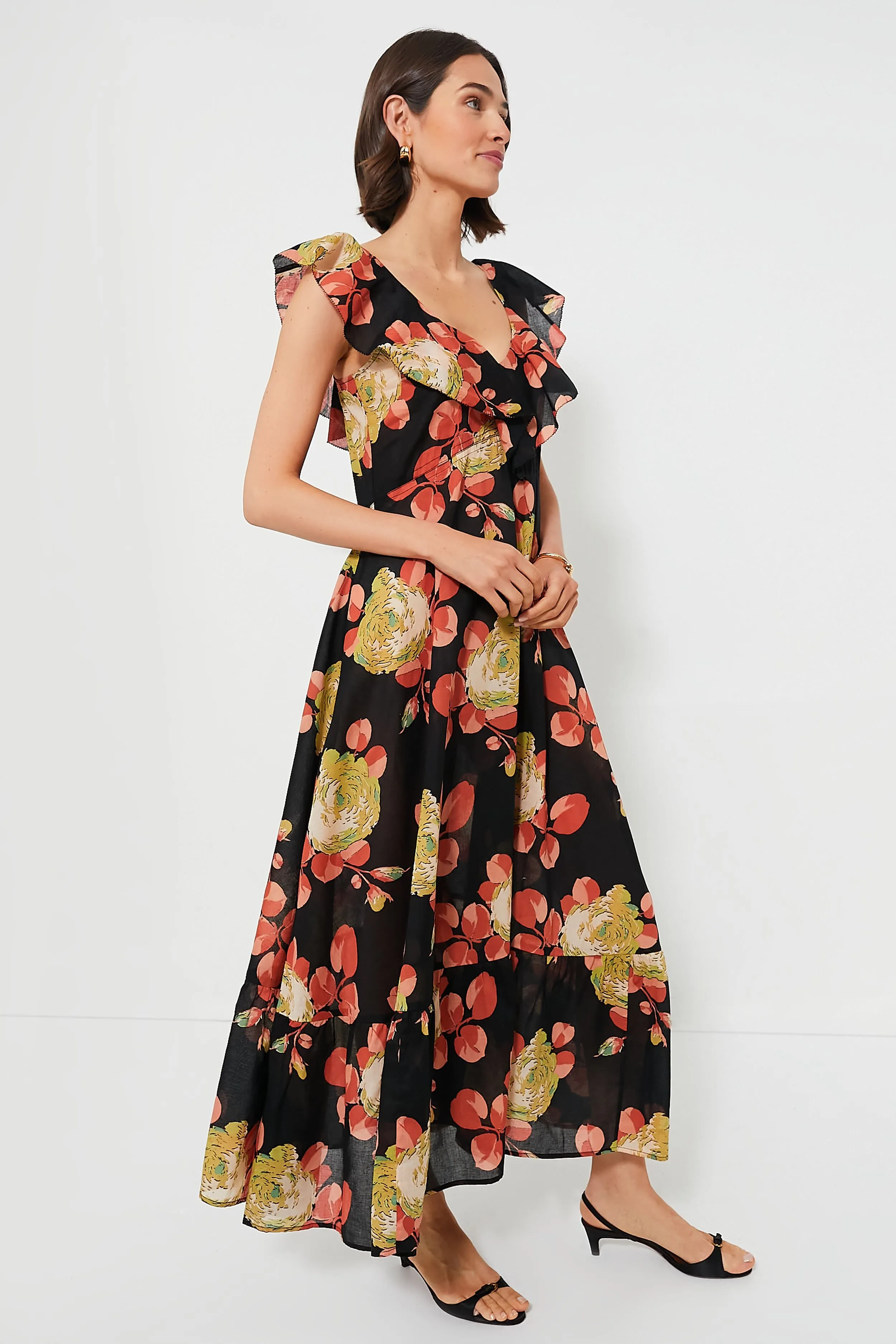 Cabbage Rose Print The Geranium Dress