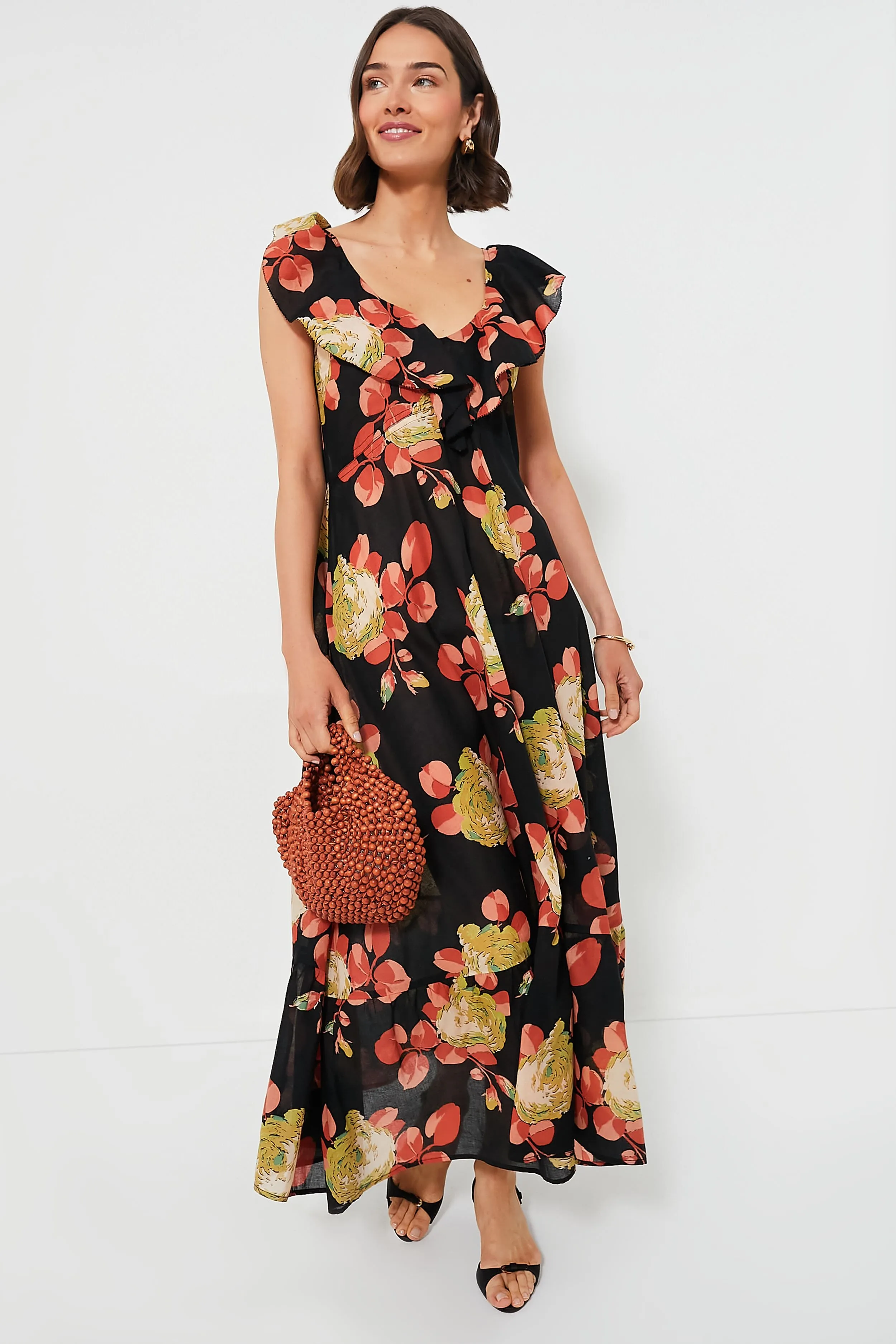 Cabbage Rose Print The Geranium Dress