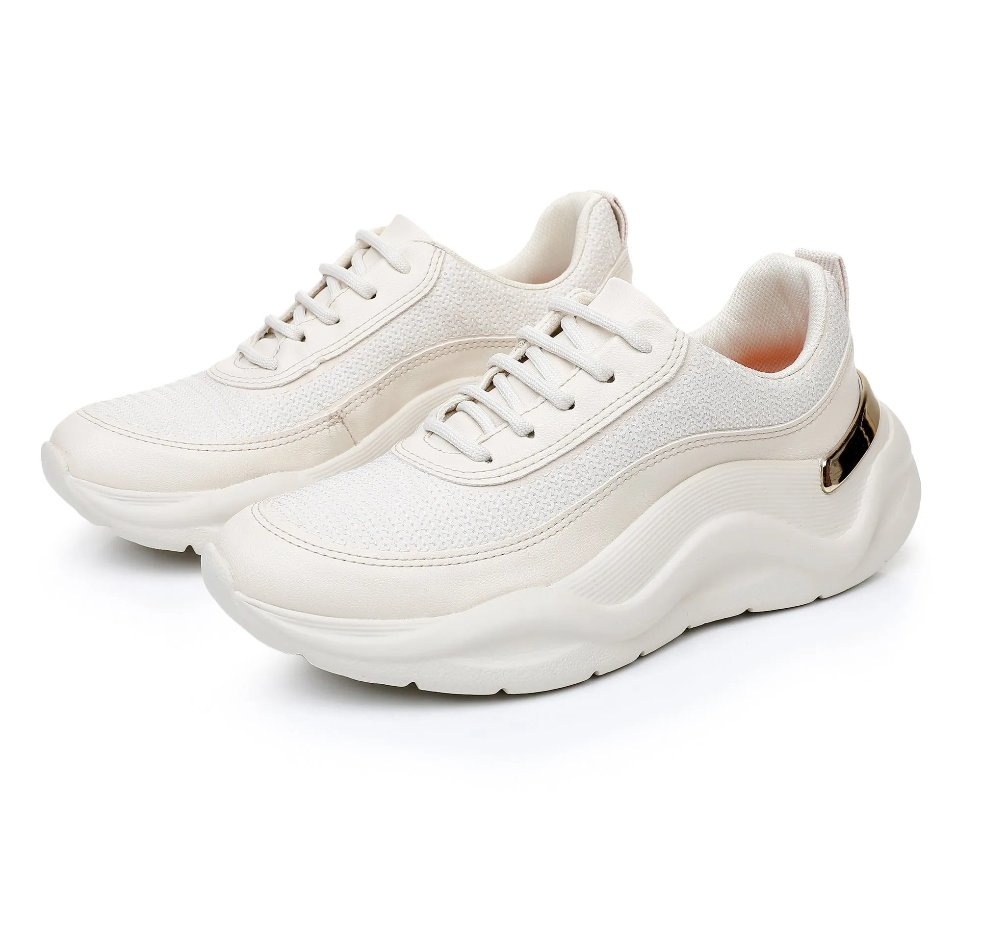 City Beat Chunk Sneakers - White n Natual (939.005)
