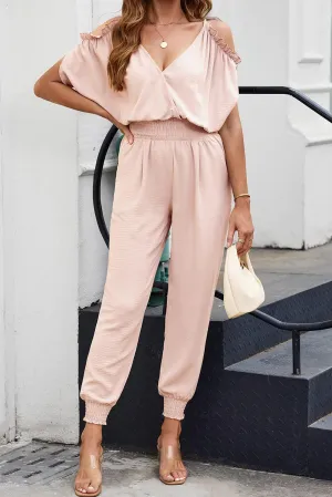 Classy On The Go Cold Shoulder Jogger Jumpsuit