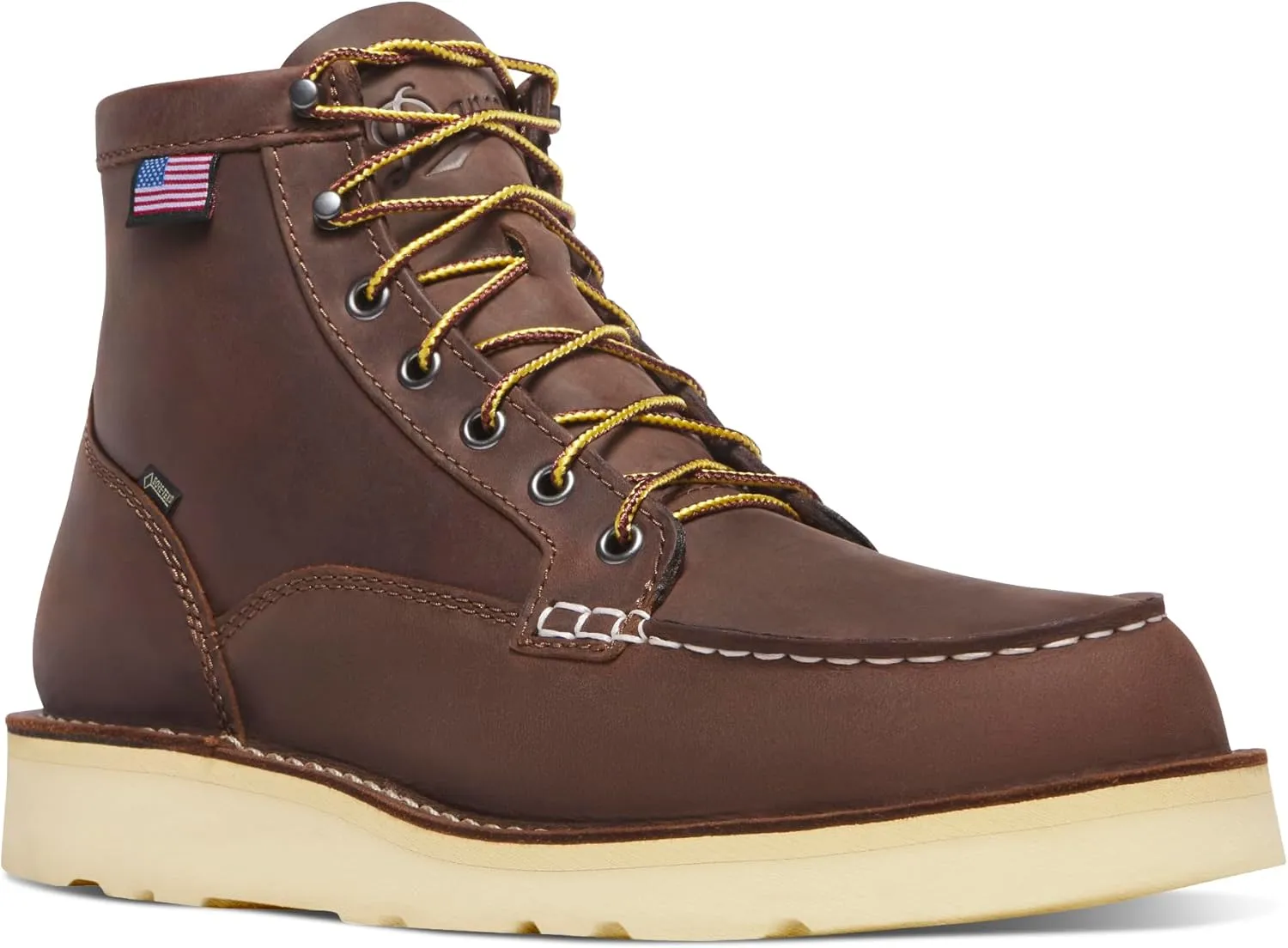 Danner 6 Bull Run Moc Toe Work Boots for Men - Oiled Full-Grain Leather Upper with Non Slip Wedge Outsole and 3-Density Cushion Footbed, EH Resistant