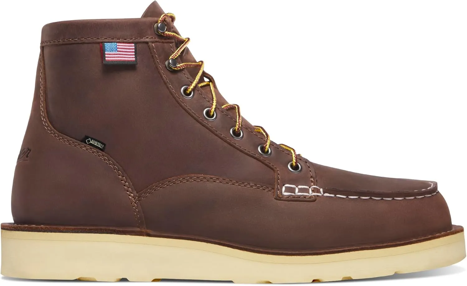 Danner 6 Bull Run Moc Toe Work Boots for Men - Oiled Full-Grain Leather Upper with Non Slip Wedge Outsole and 3-Density Cushion Footbed, EH Resistant