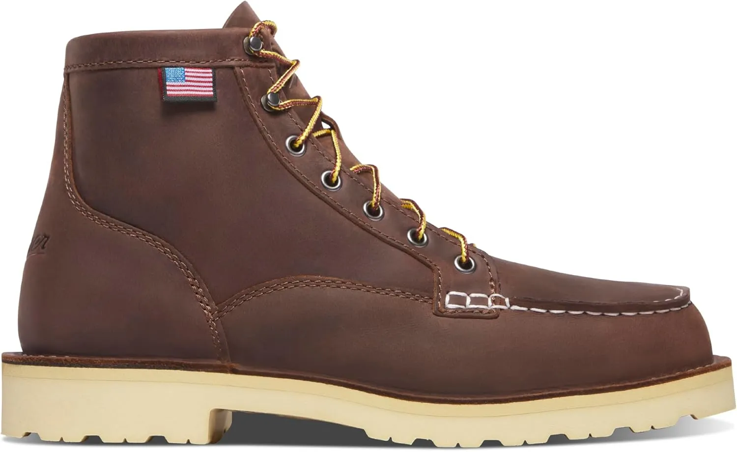 Danner 6 Bull Run Steel Toe Work Boots for Men - Oiled Full-Grain Leather with Non Slip Wedge Outsole and 3-Density Cushion Footbed, EH Resistant