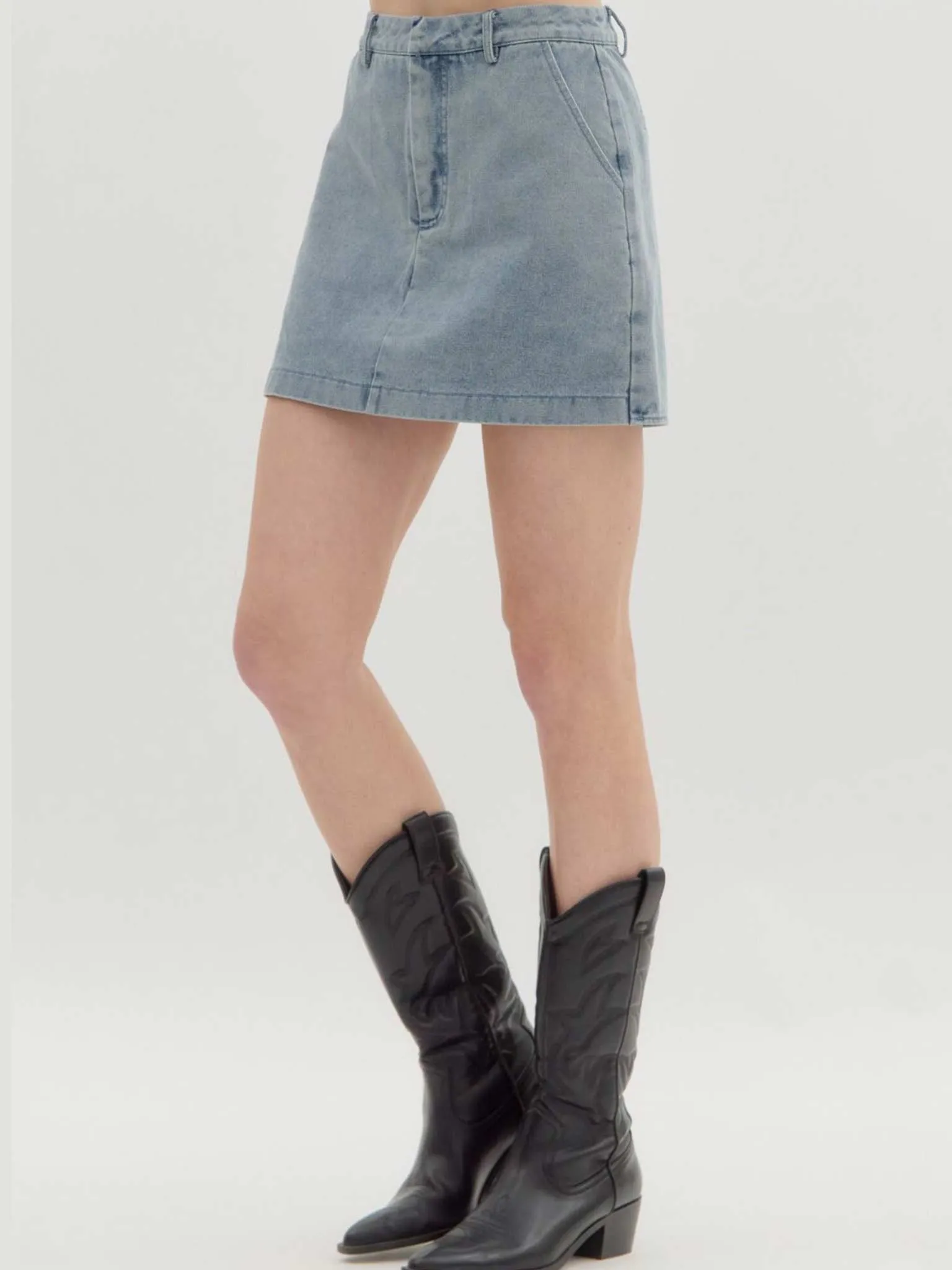 Denim High Waist Skort