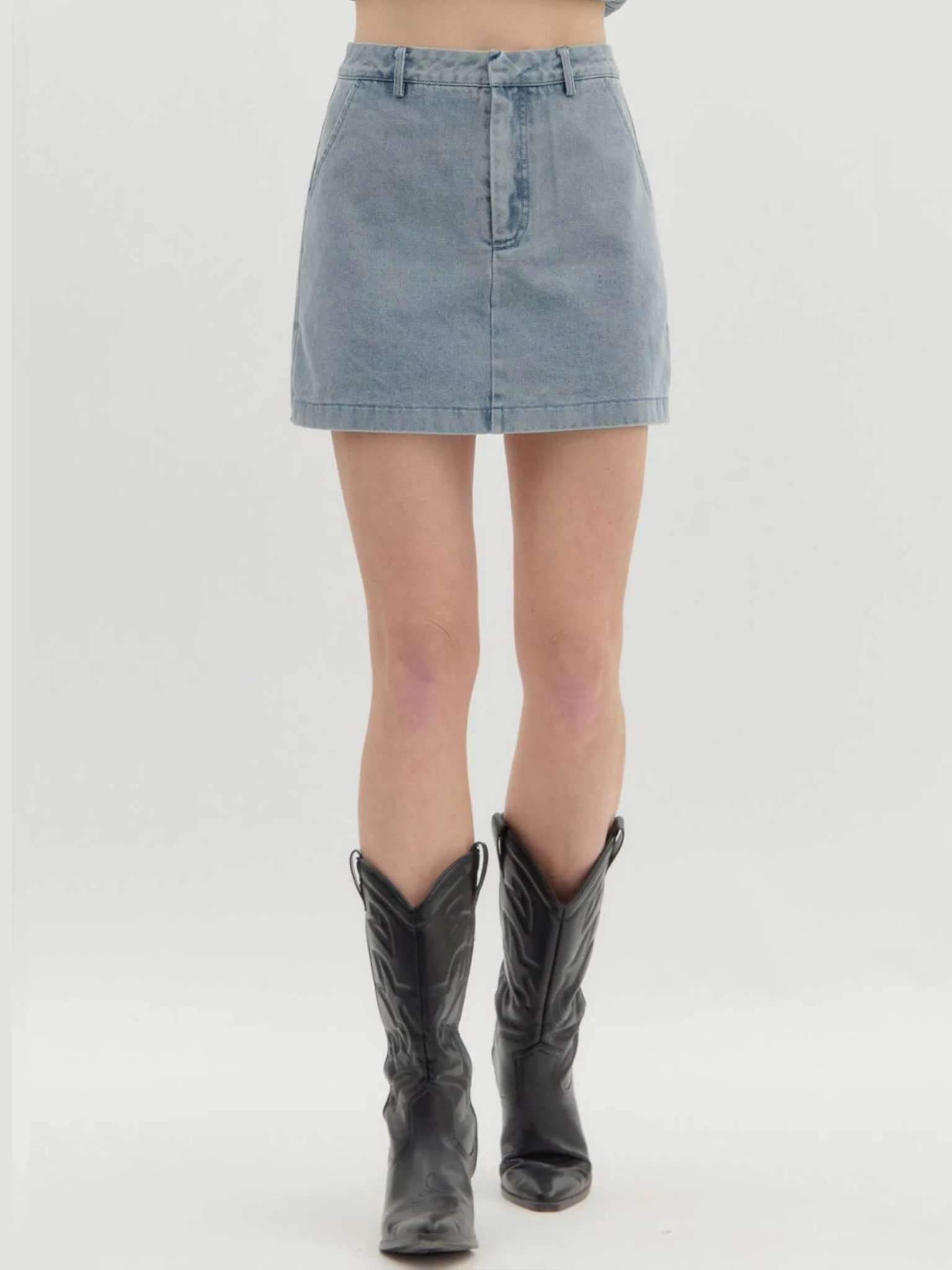 Denim High Waist Skort