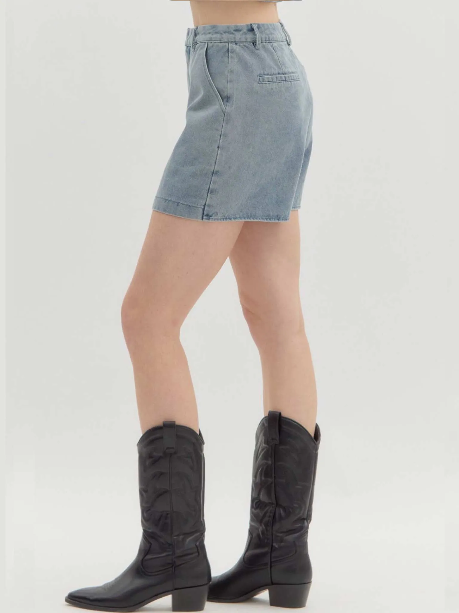 Denim High Waist Skort