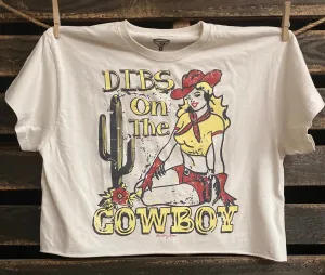Dibs On The Cowboy Vintage Relaxed Crop T-shirt