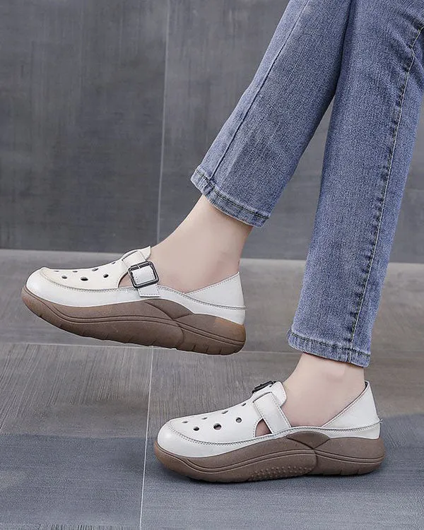 elveswallet Retro Thick Sole Flat Croc Garden Shoes