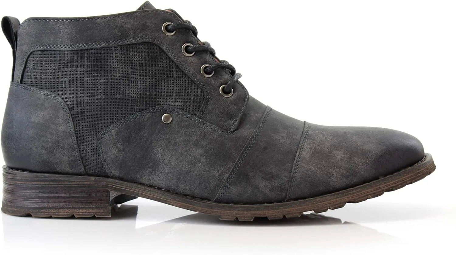 Ferro Aldo Blaine MFA806035 Mens Casual Brogue Mid-Top Lace-Up and Zipper Boots