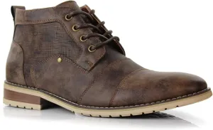Ferro Aldo Blaine MFA806035 Mens Casual Brogue Mid-Top Lace-Up and Zipper Boots