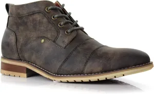 Ferro Aldo Blaine MFA806035 Mens Casual Brogue Mid-Top Lace-Up and Zipper Boots