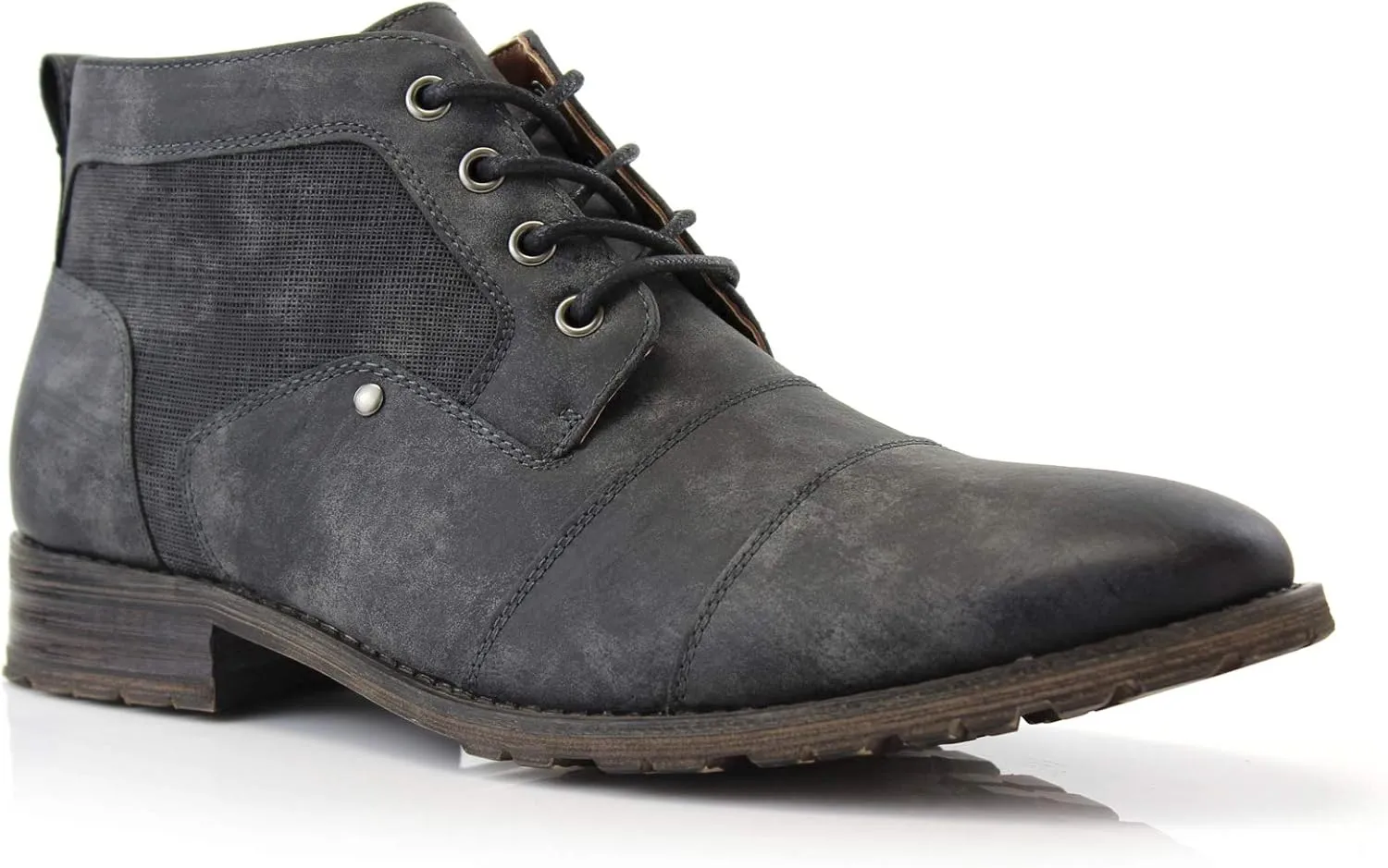 Ferro Aldo Blaine MFA806035 Mens Casual Brogue Mid-Top Lace-Up and Zipper Boots