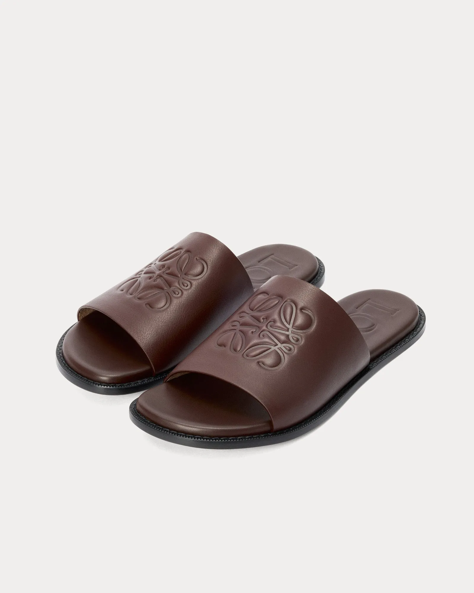 Flex Anagram Soft Calfskin Oxblood Slides