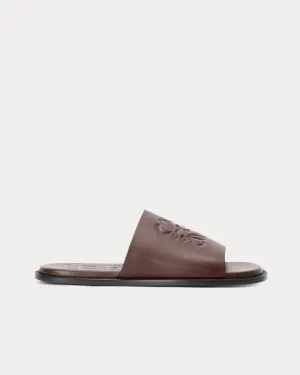 Flex Anagram Soft Calfskin Oxblood Slides