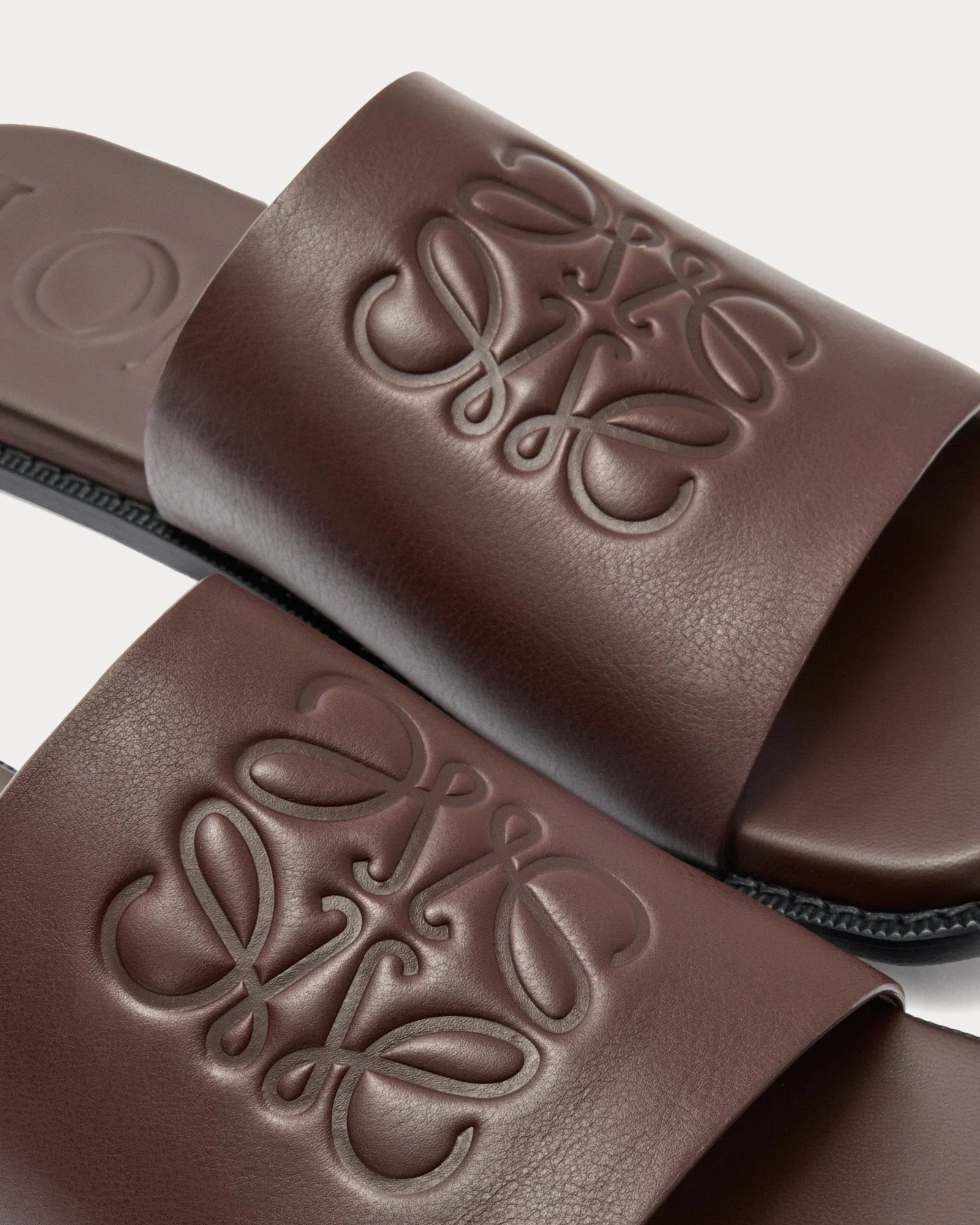 Flex Anagram Soft Calfskin Oxblood Slides