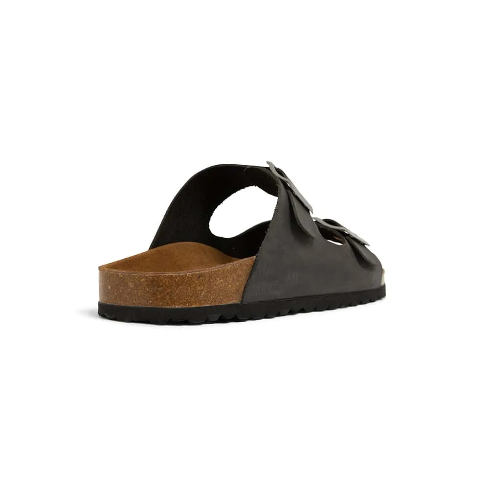Florida Slide in Black Nubuck