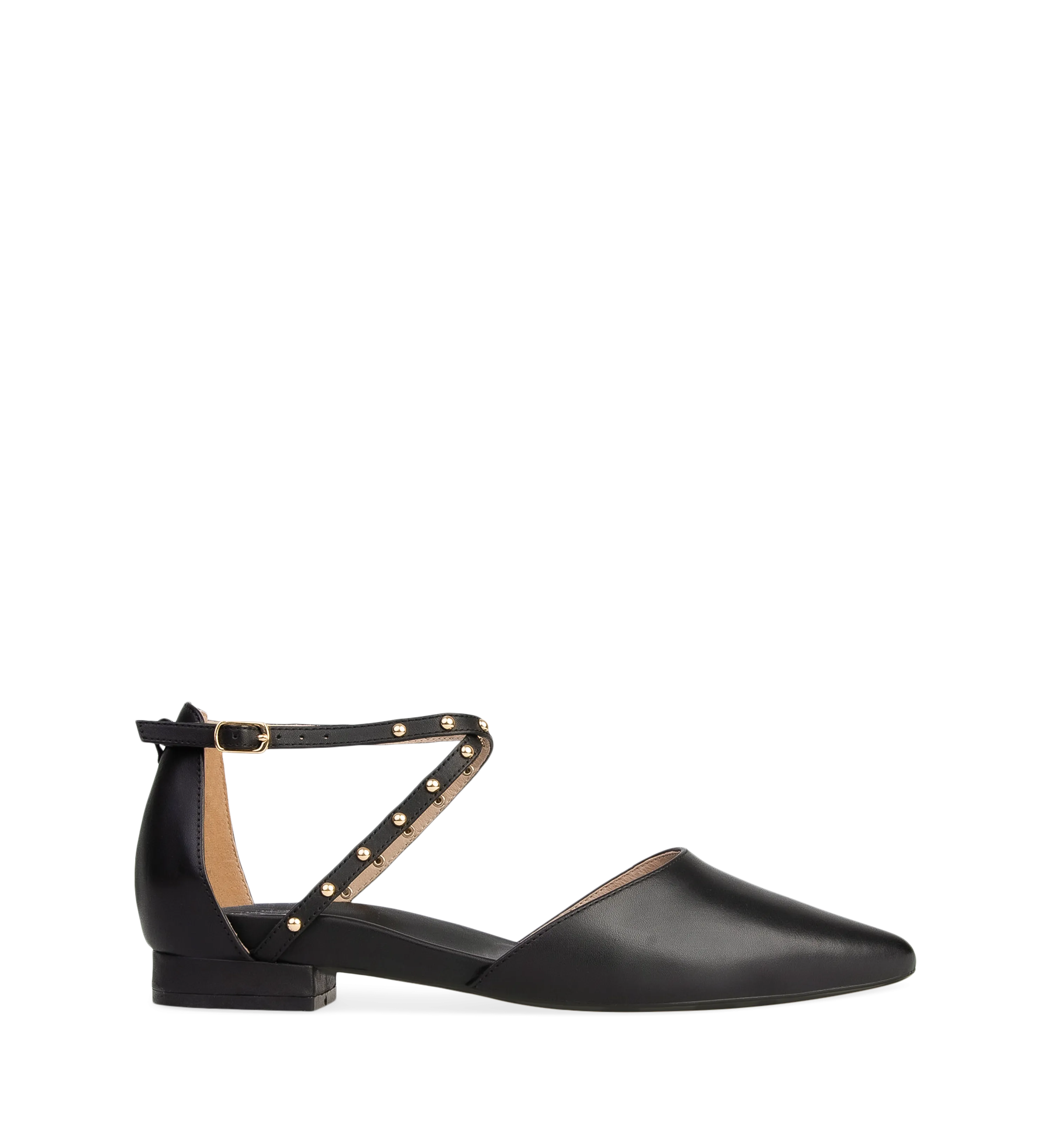 Grackle Black Leather Flats