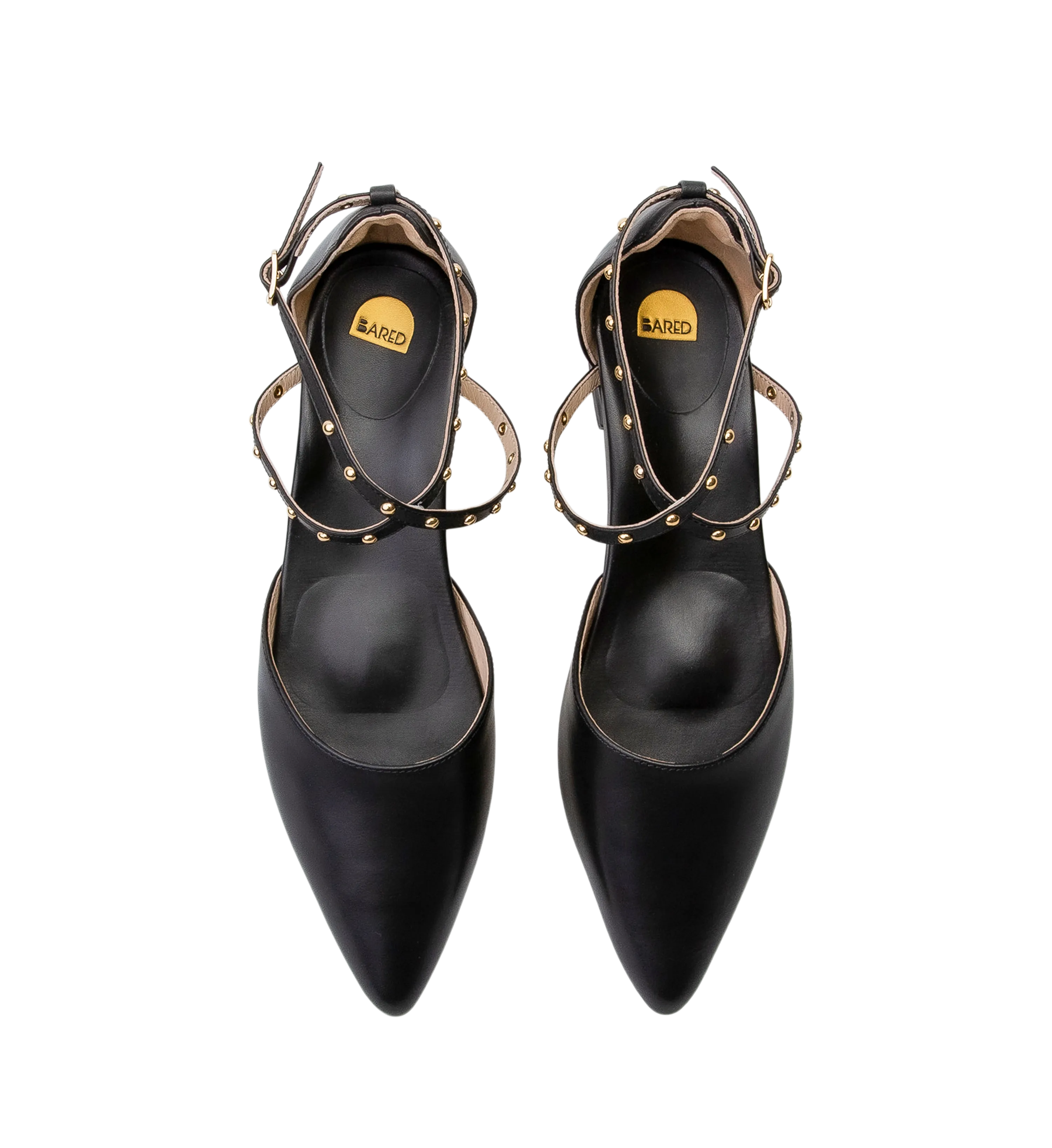Grackle Black Leather Flats