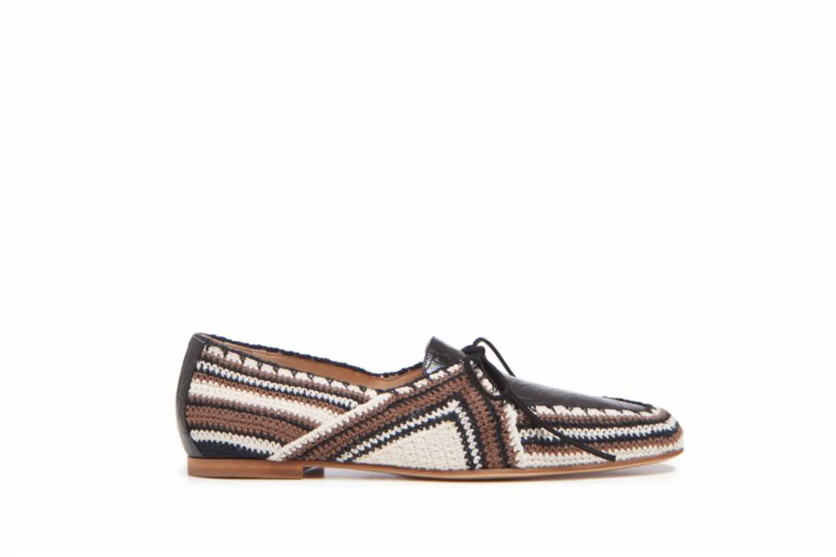 Hays Crochet Flat Shoe in Multi Leather