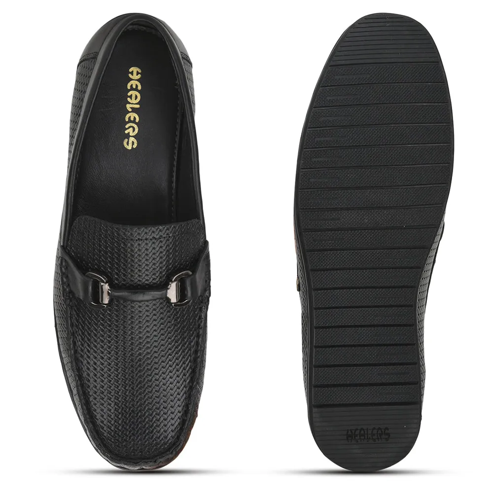 Healers Casual (Black) Non lacing Loafers Shoes For Men RNL-35 By Liberty