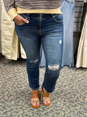 High Rise Ankle Straight Jeans - Risen