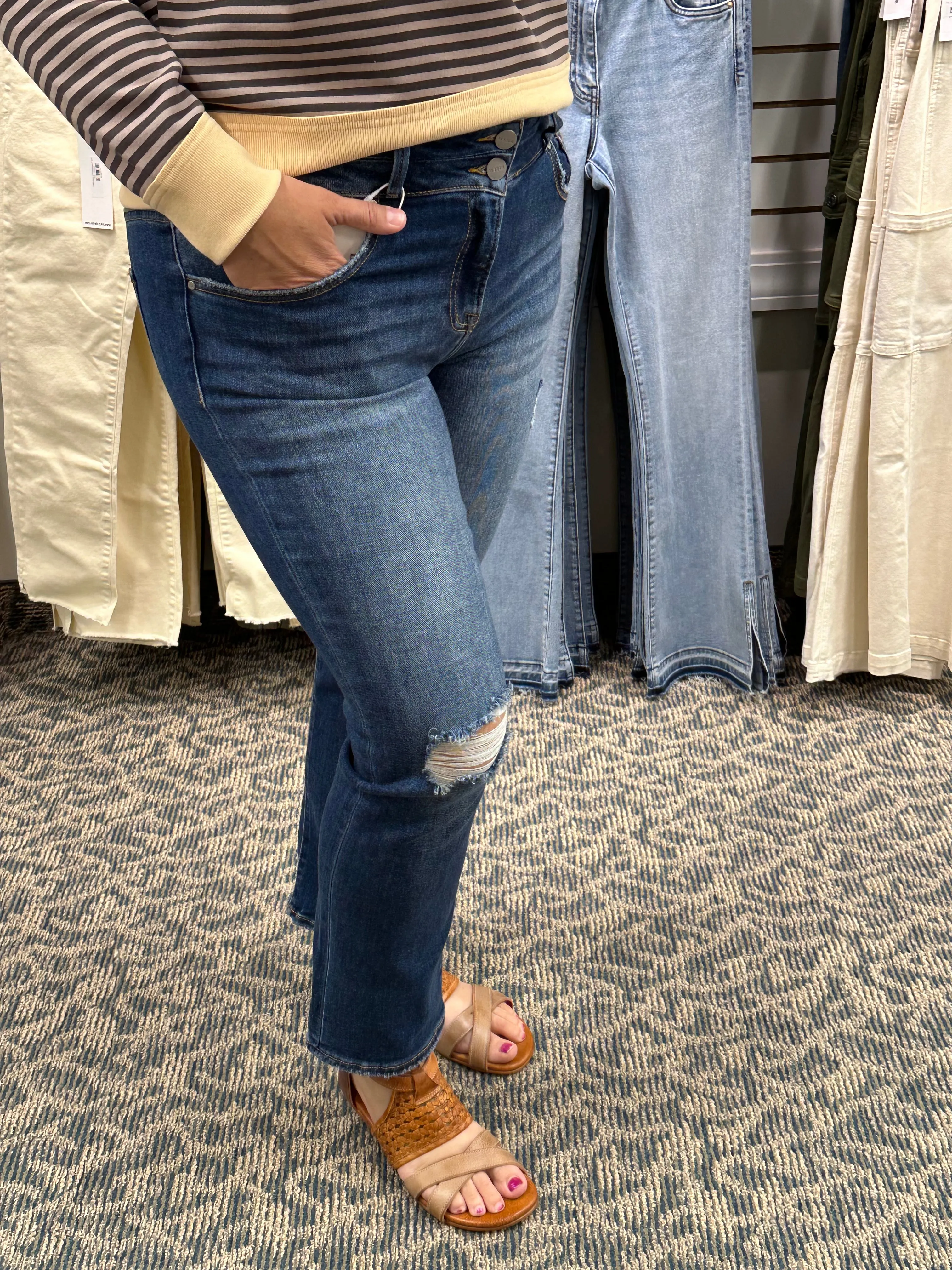 High Rise Ankle Straight Jeans - Risen