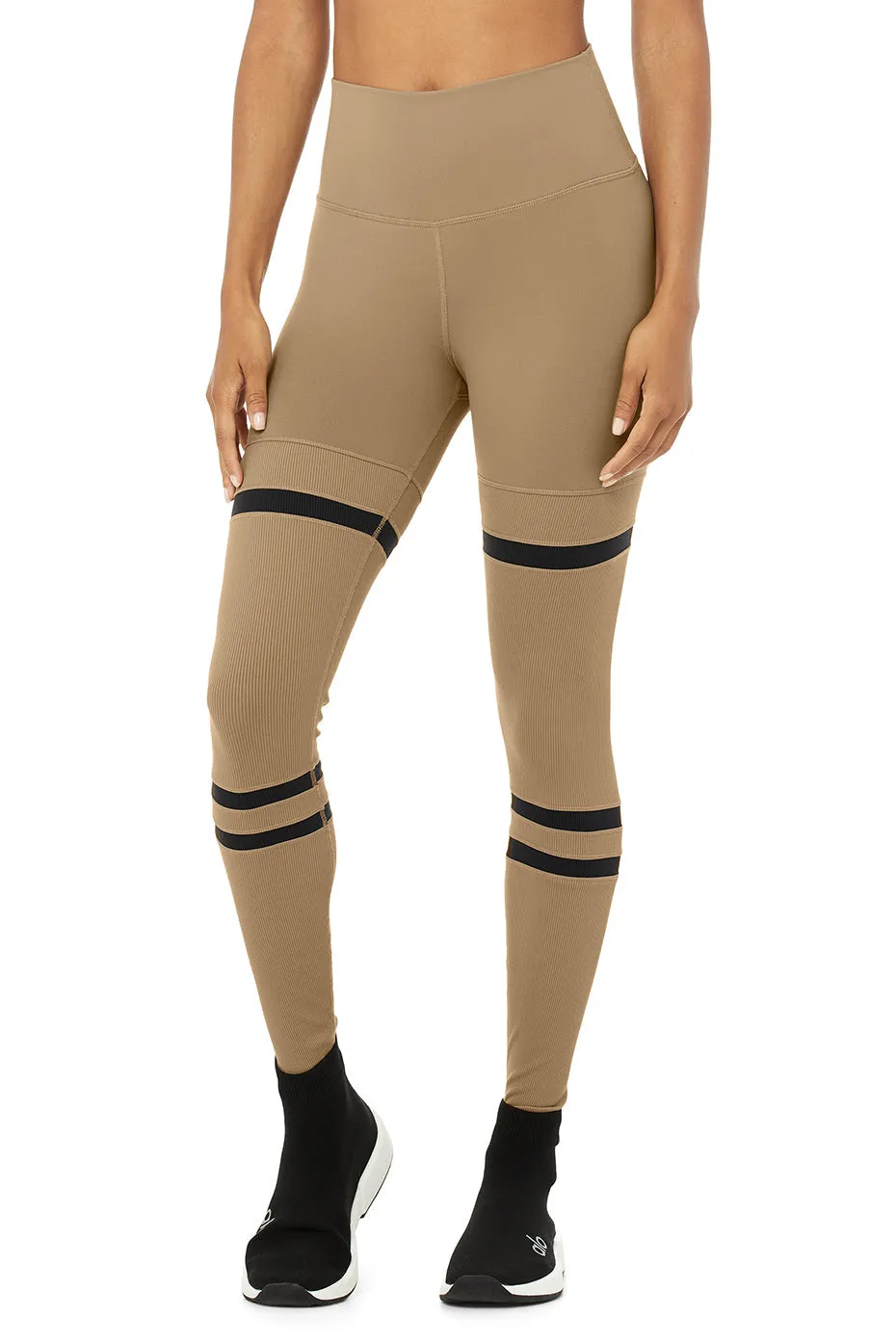 High-Waist Legit Legging - Gravel/Black