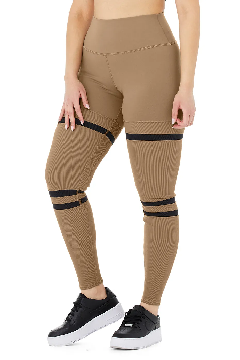 High-Waist Legit Legging - Gravel/Black