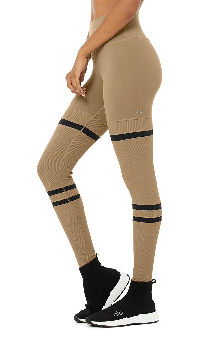 High-Waist Legit Legging - Gravel/Black
