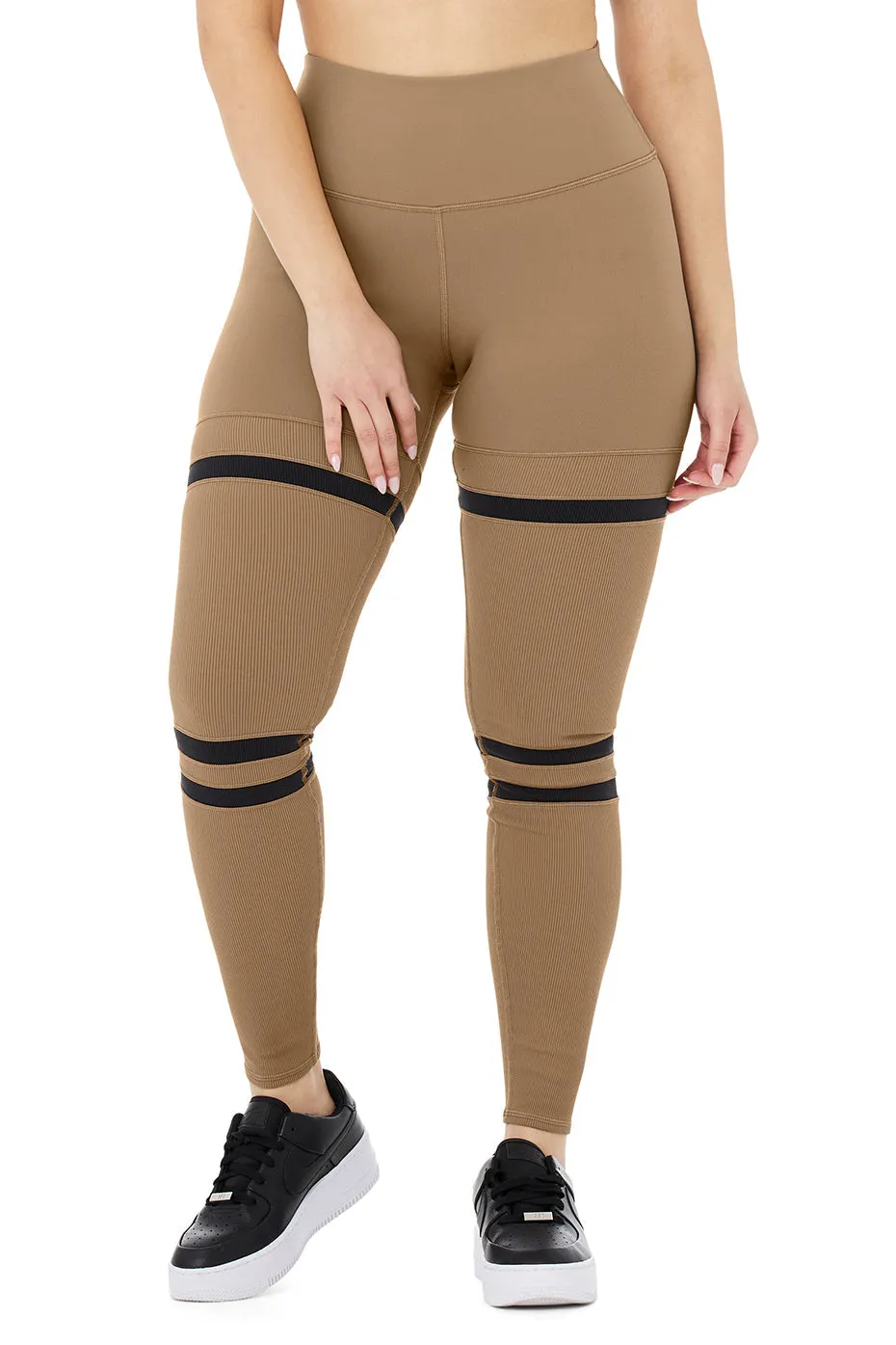 High-Waist Legit Legging - Gravel/Black