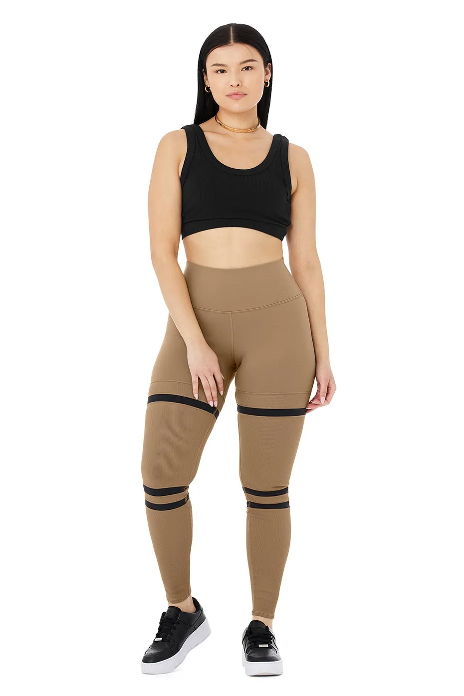 High-Waist Legit Legging - Gravel/Black