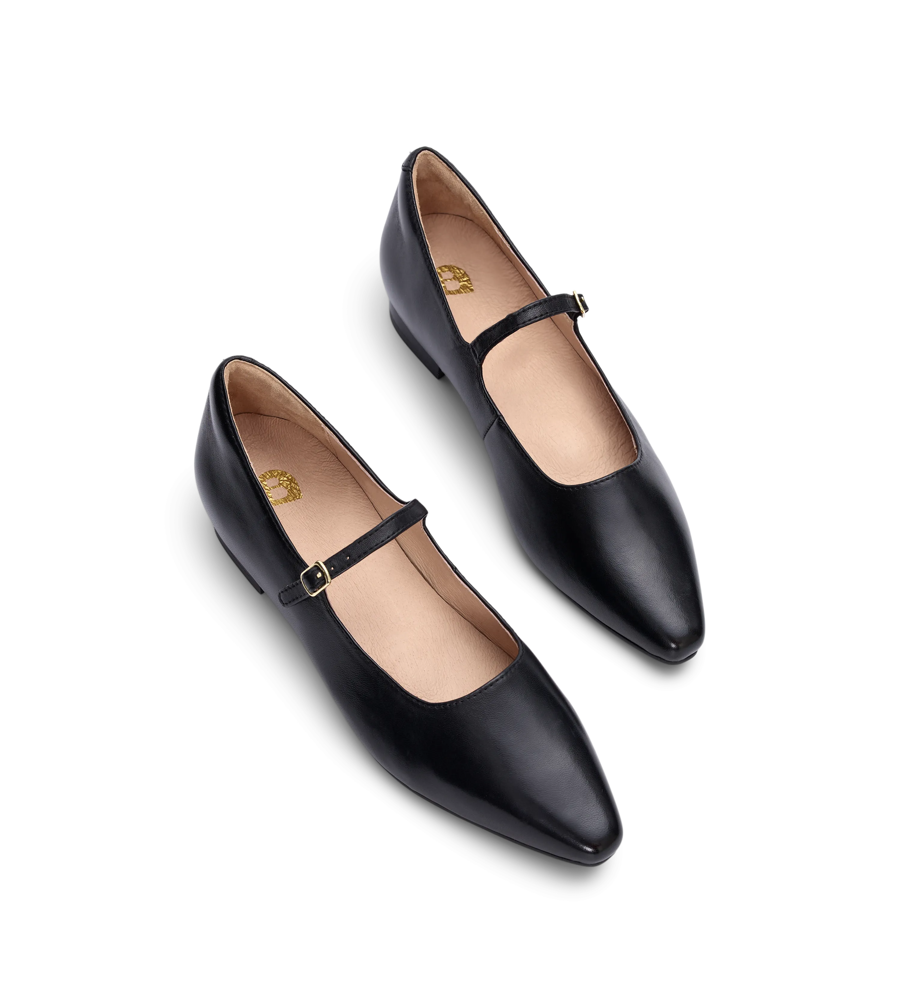 Inca 2 Black Leather Ballet Flats