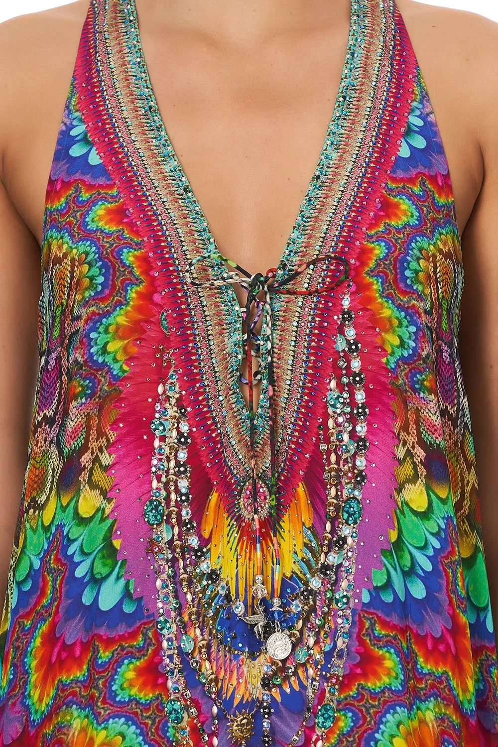 LACE UP RACER BACK DRESS COMING DOWN FROM COSMOS