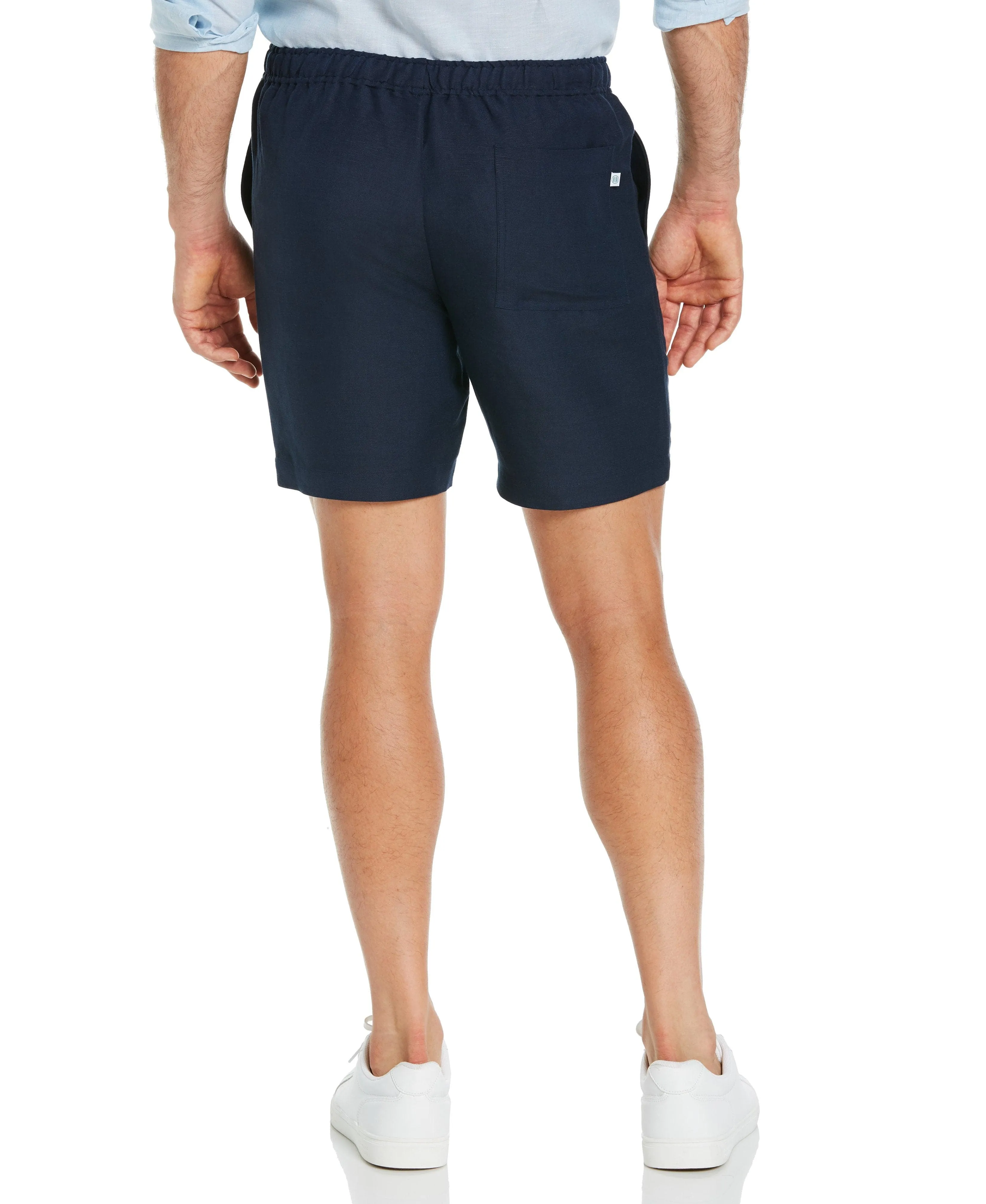 Linen-Blend Pull On Drawstring Shorts