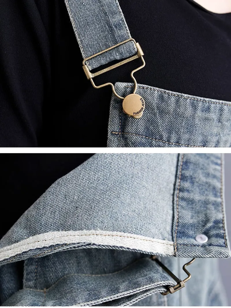 Loose Artistic Denim Overalls Dungarees