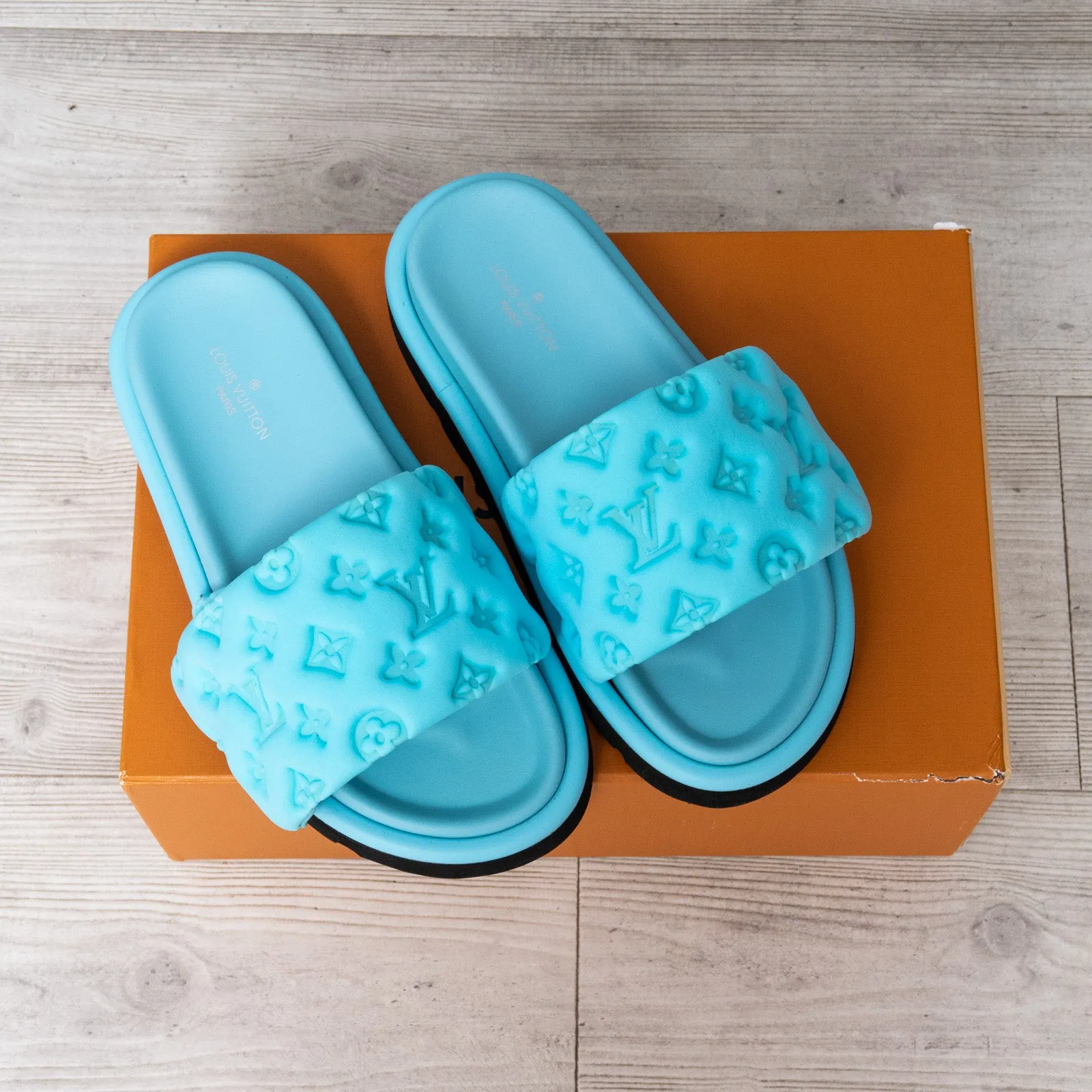 Louis Vuitton Blue Pool Pillow Comfort Mules