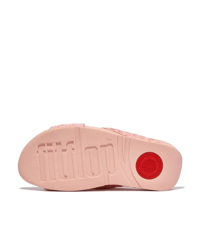 Lulu Geo Webbing Cross Slides // Pink Salt